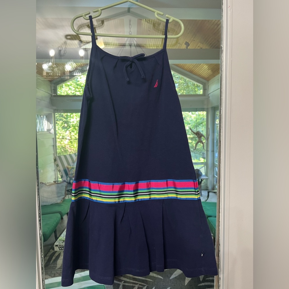 🆕⛵️⚓️Nautica⚓️⛵️Navy Pleated Girls Jumper Dress Size 8